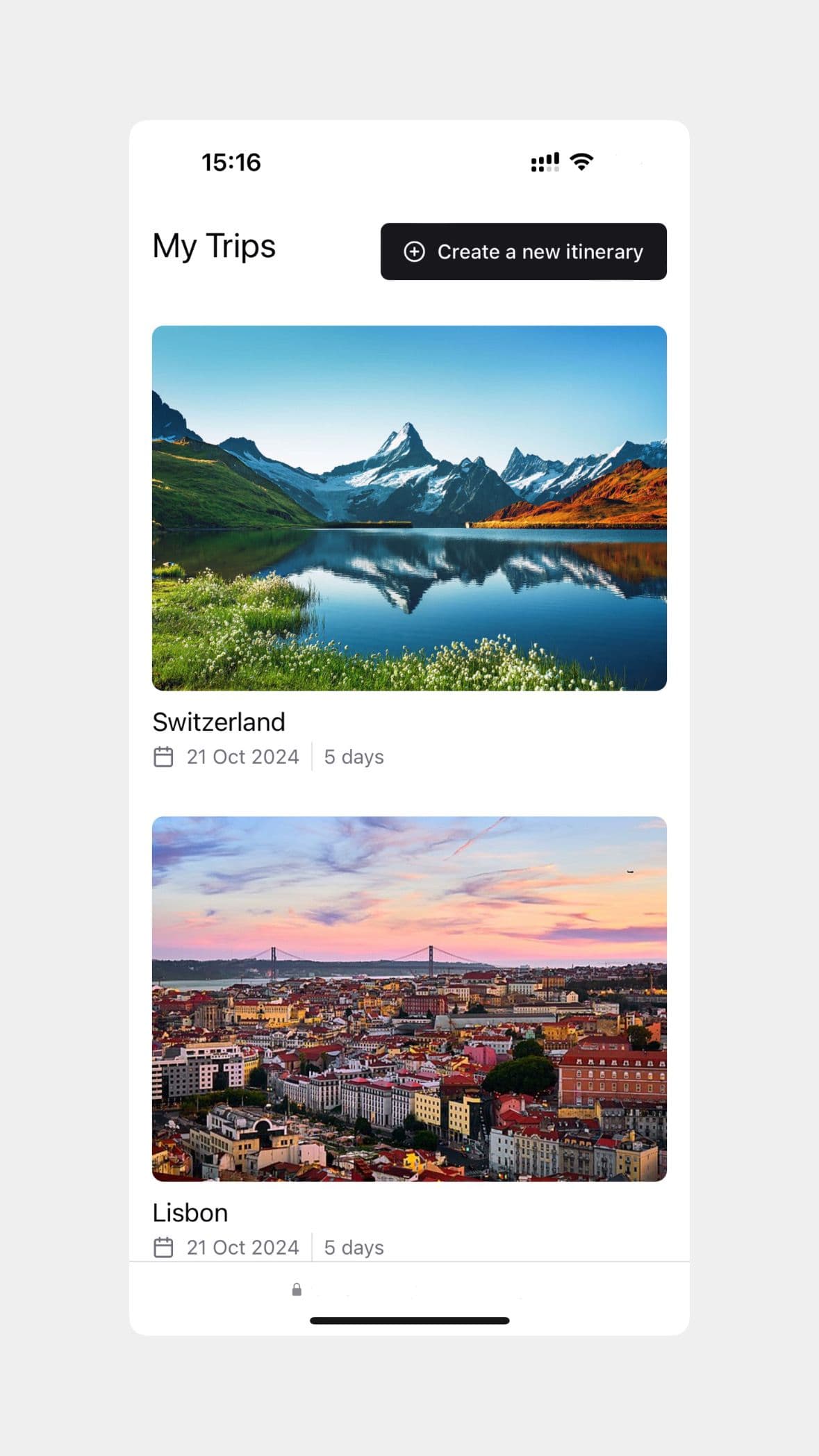 make my trip homescreen